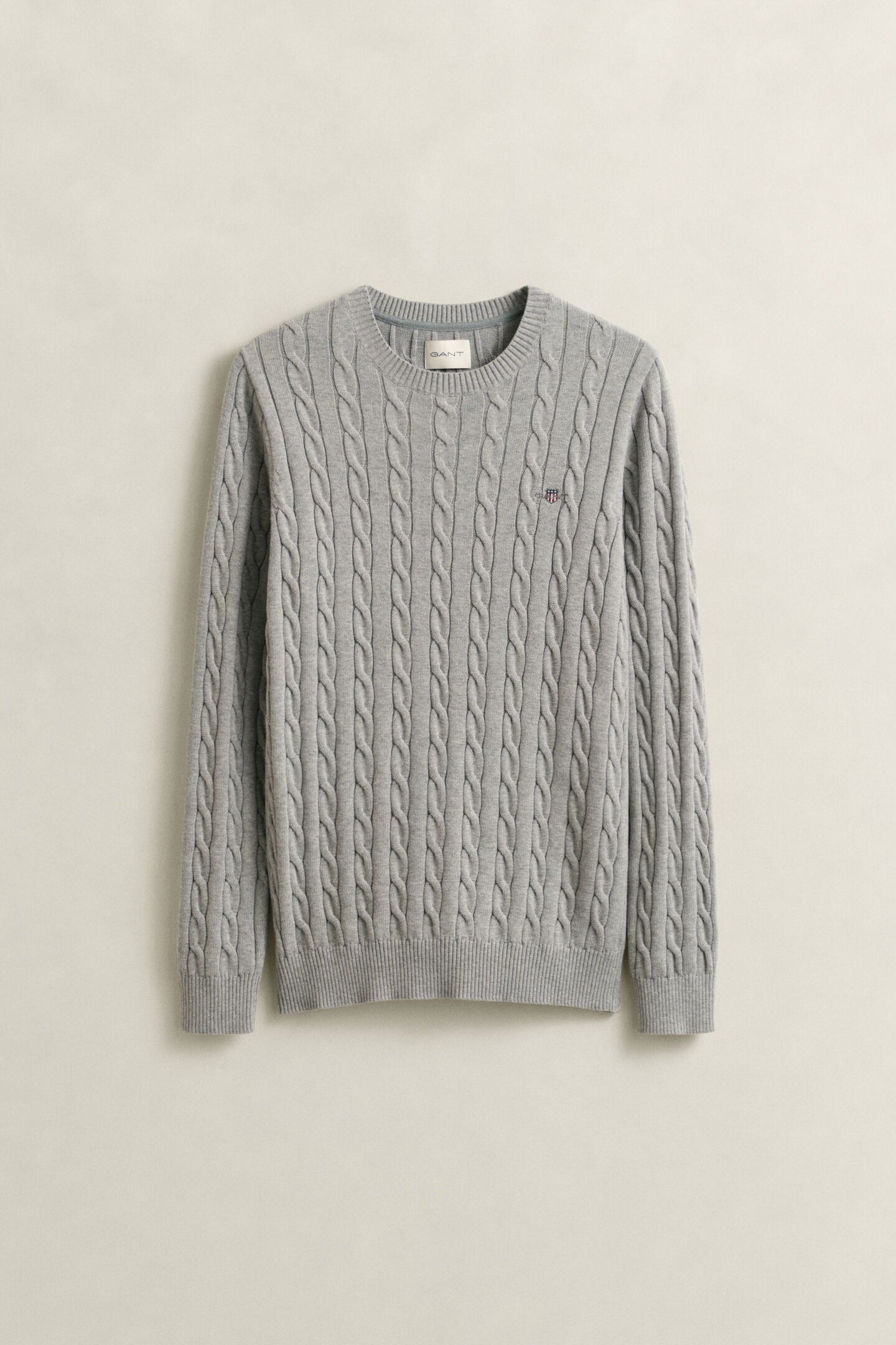 Cotton Cable Knit Crew Neck Sweater