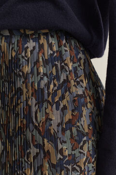 Printed Pleated Skirt — EVENING BLUE 4
