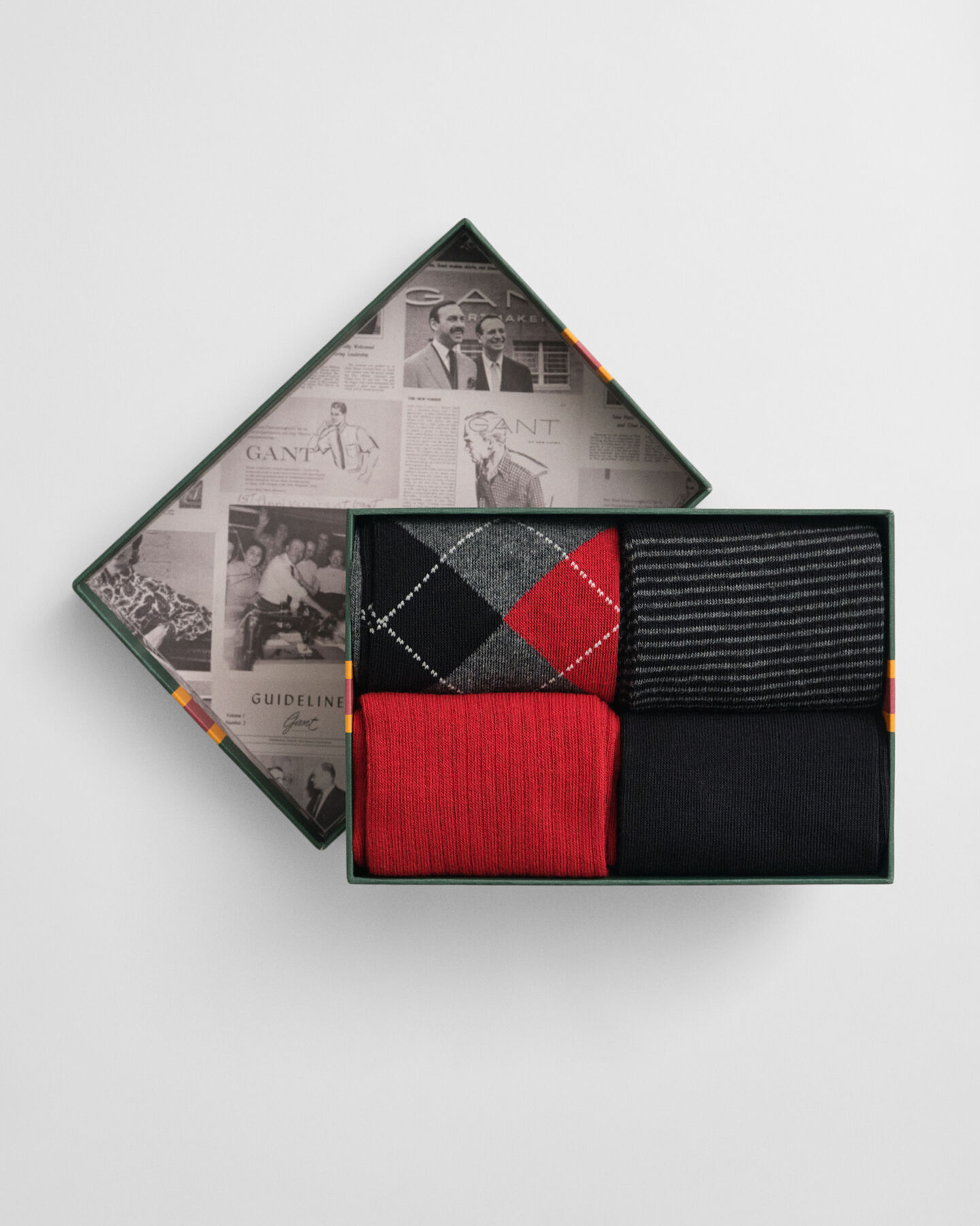 4-Pack Argyle & Striped Socks Gift Box