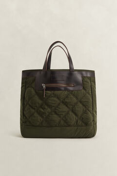 Quilted Tote Bag — DARK MOSS GREEN 4