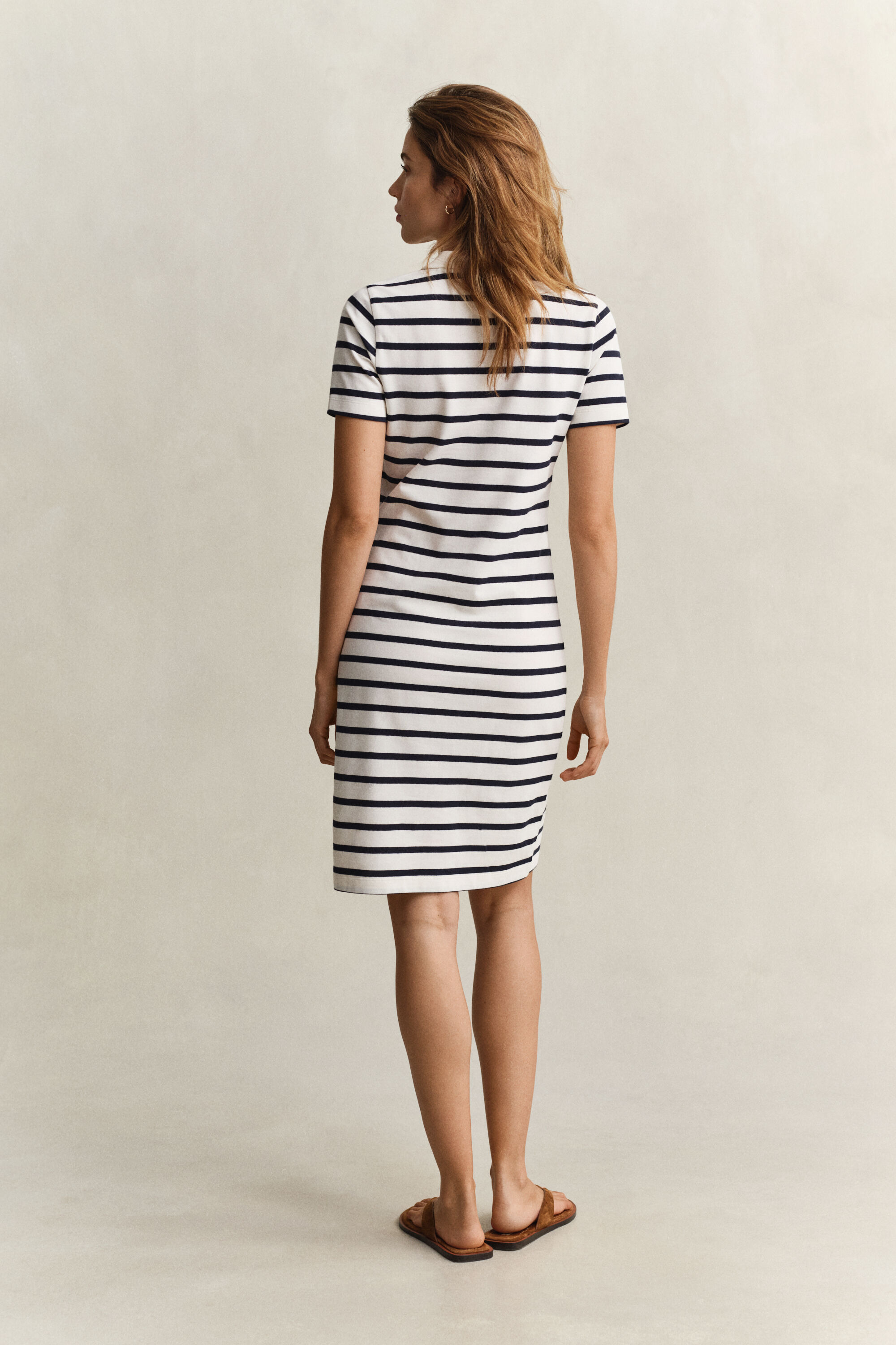 Striped Piqué Polo Dress