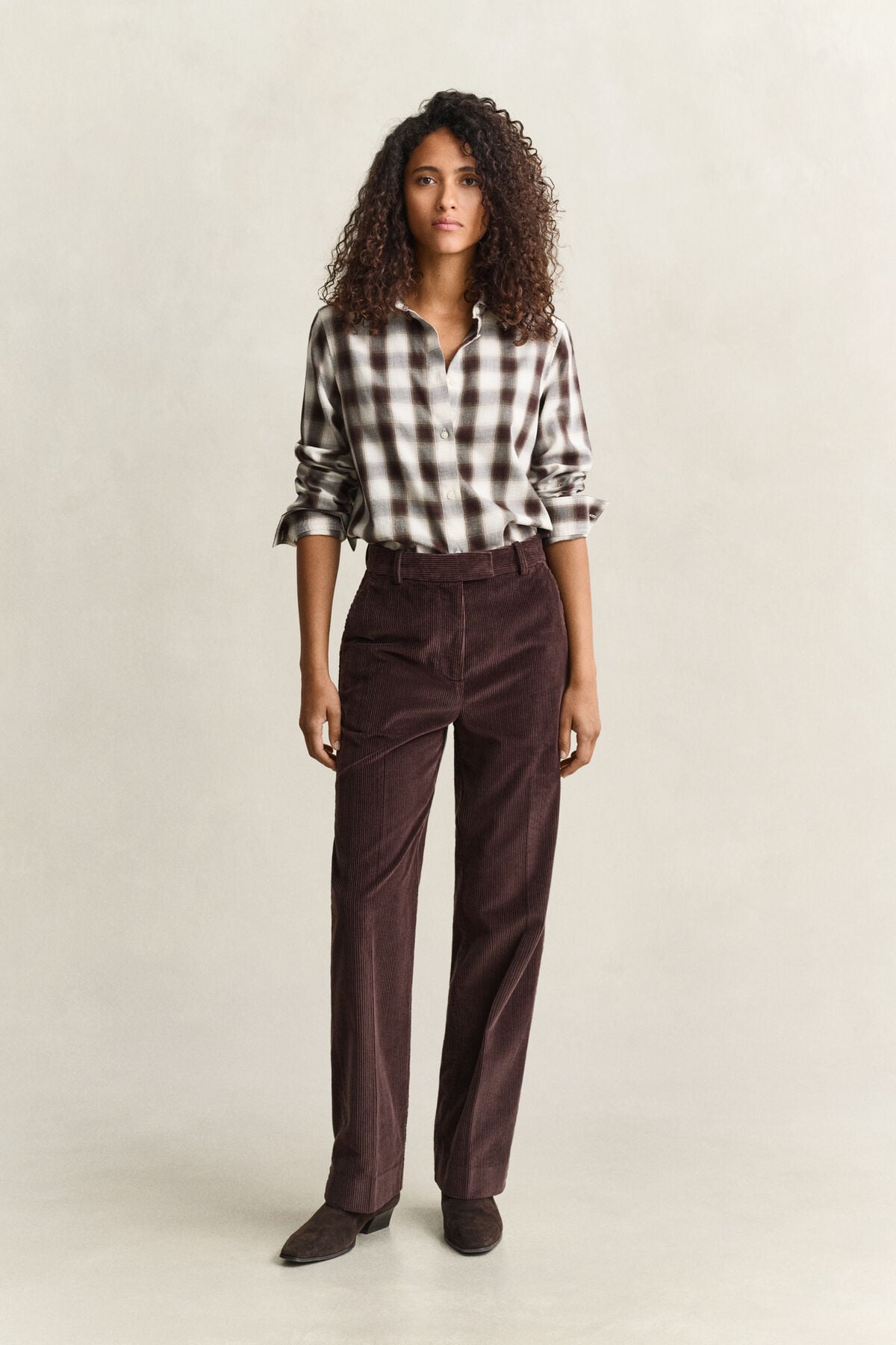 Tailored Corduroy Pants — DEEP BROWN