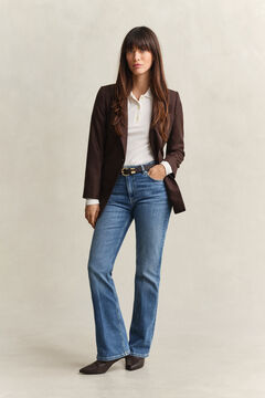 Slim Flared Stretch Jeans — MID BLUE BROKEN IN 7