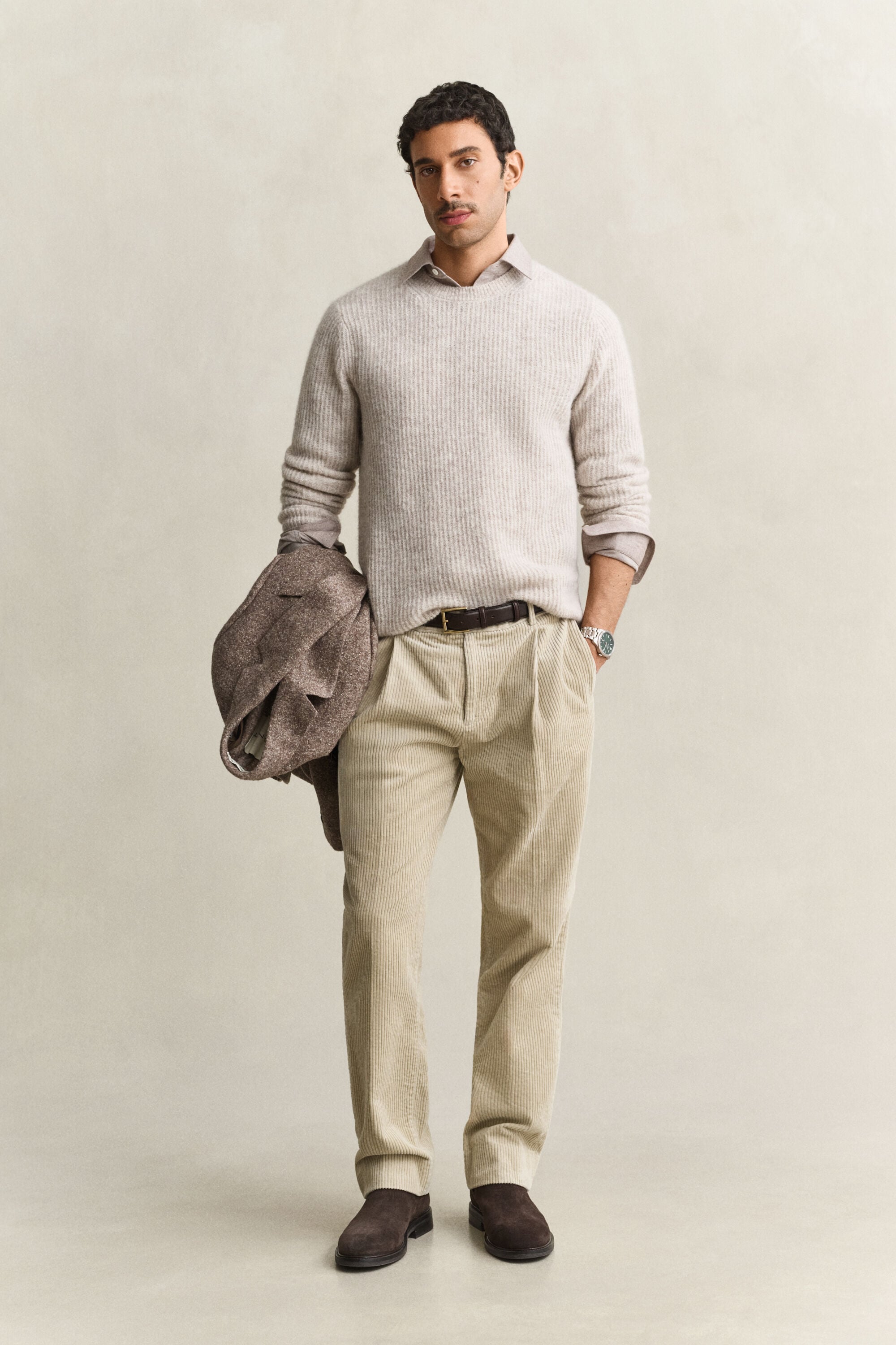 Alpaca Wool Blend Crew Neck Sweater