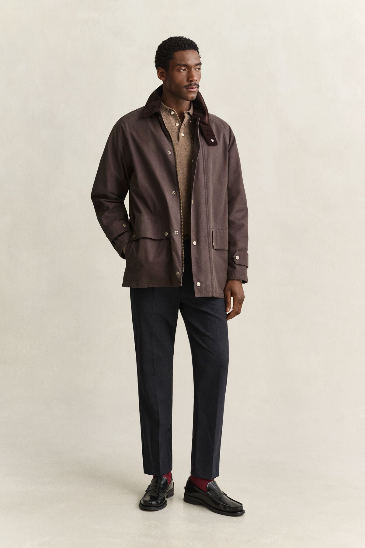 Tapered Wool Pants — BLACK GREY