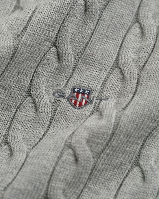 Cotton Cable Knit Turtleneck Sweater