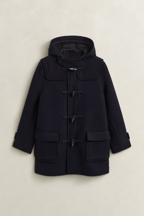 Wool Duffel Jacket — EVENING BLUE