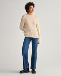 Mohair Solid Crew Neck Sweater