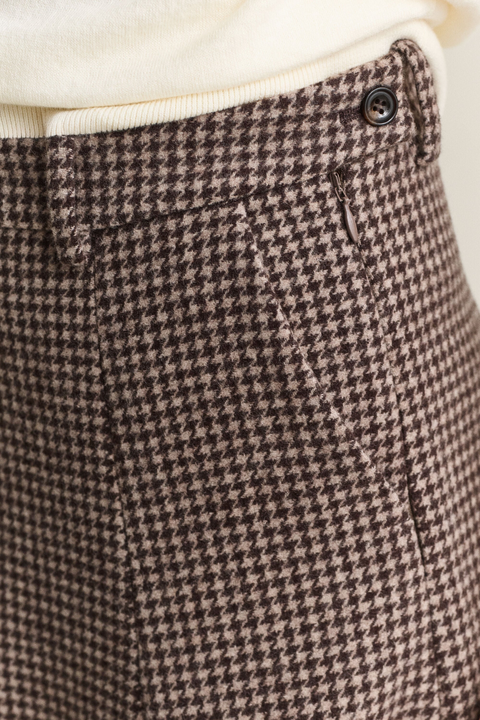 Flared Houndstooth Skirt