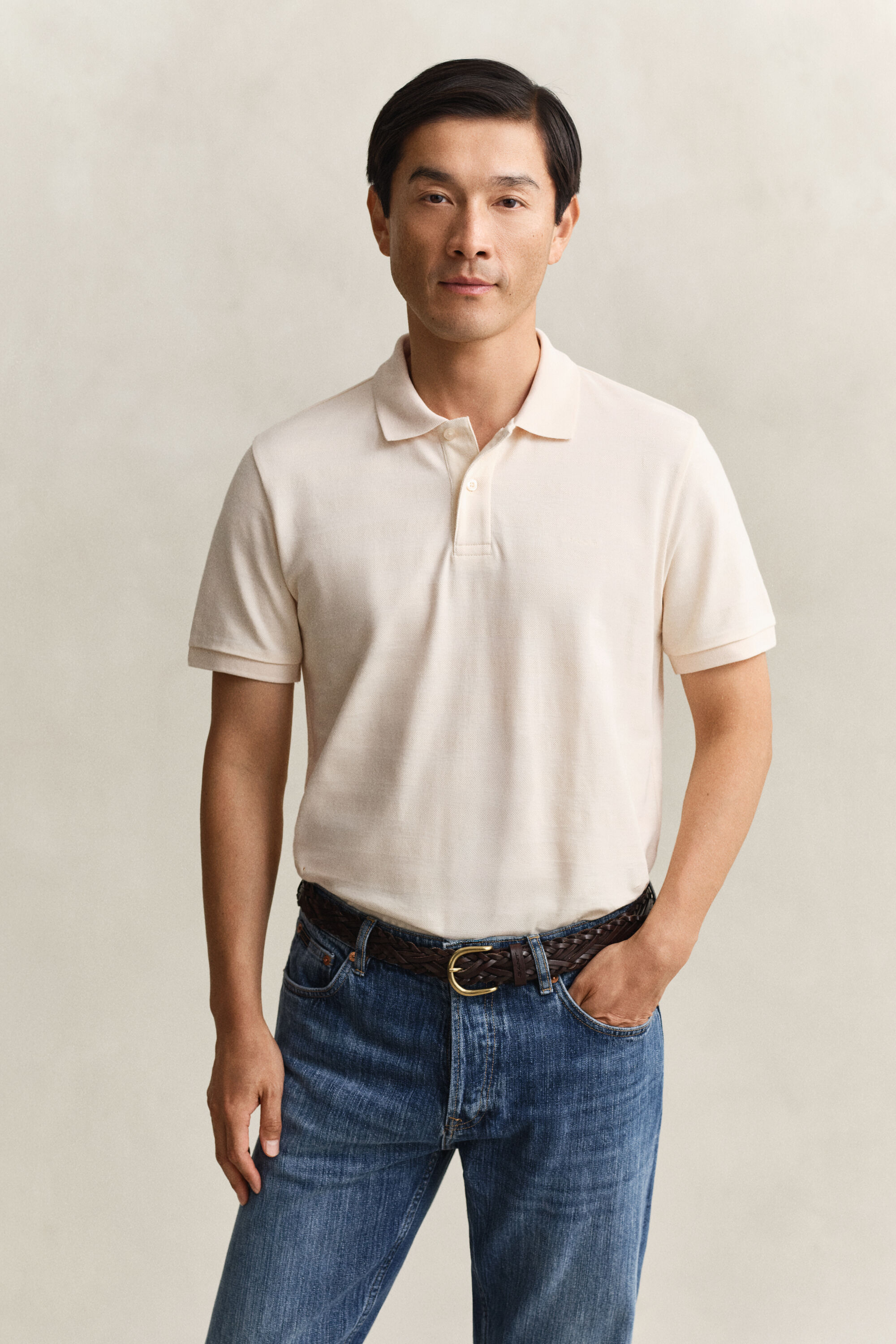 Textured Stripe Polo Shirt