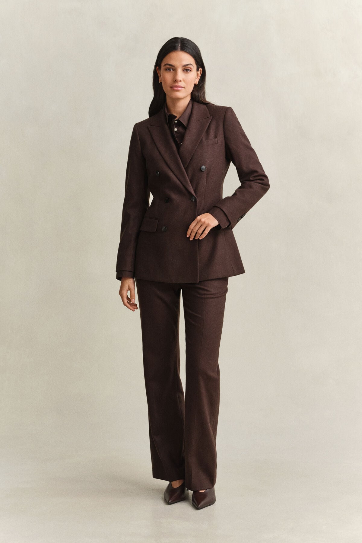 Flannel Blazer — DEEP BROWN