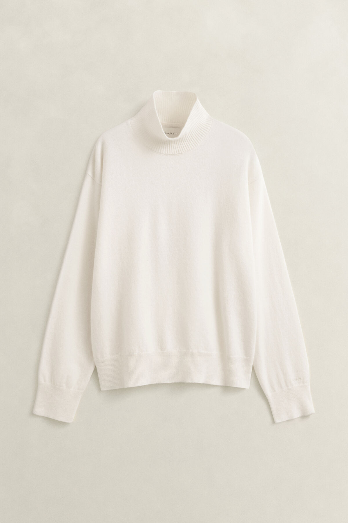 Superfine Lambswool Mock Neck Sweater — CREAM