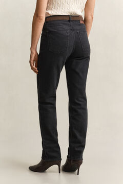 Straight Leg Stretch Jeans — BLACK WORN IN 2