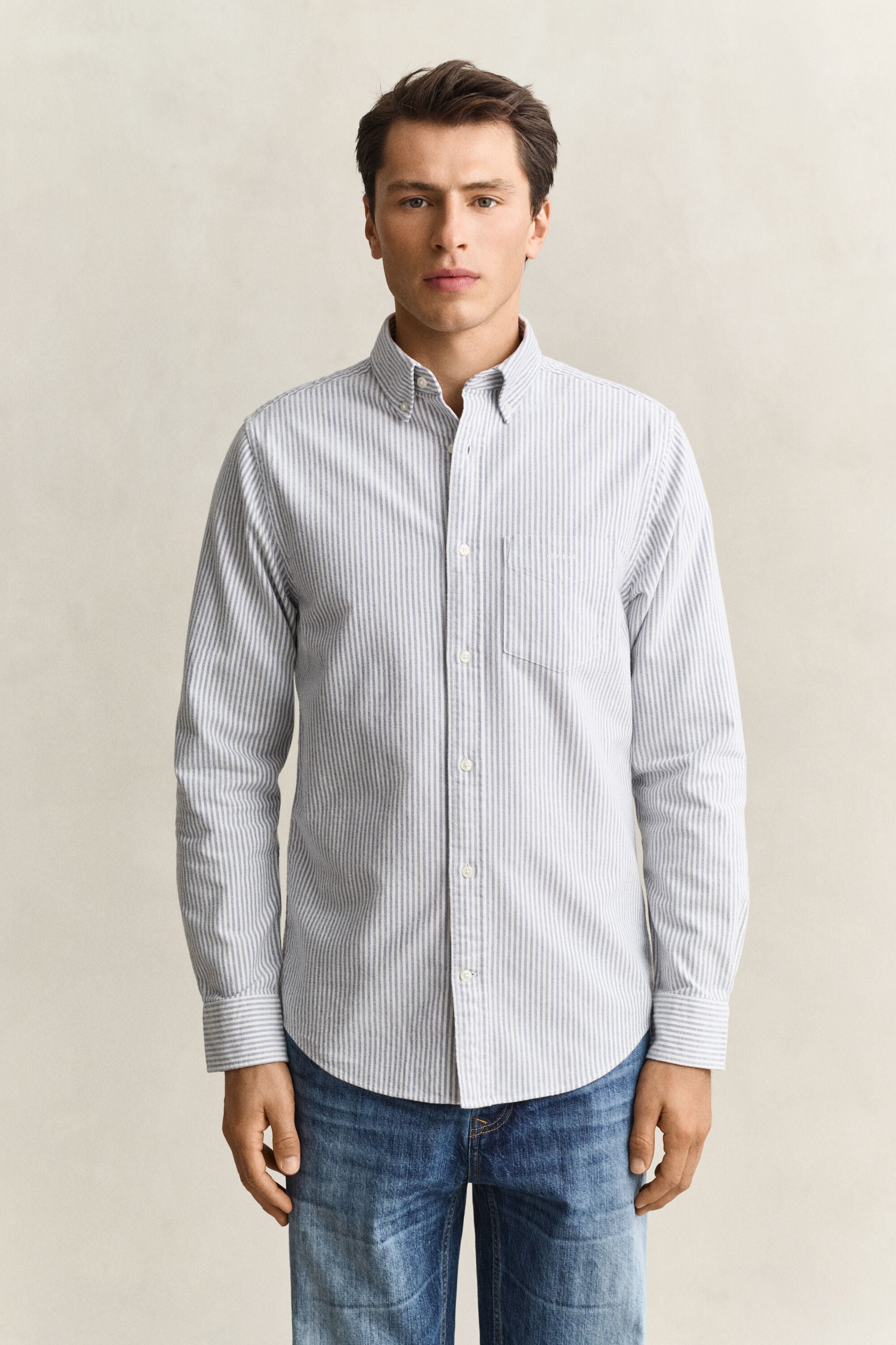 Striped Brushed Oxford Shirt