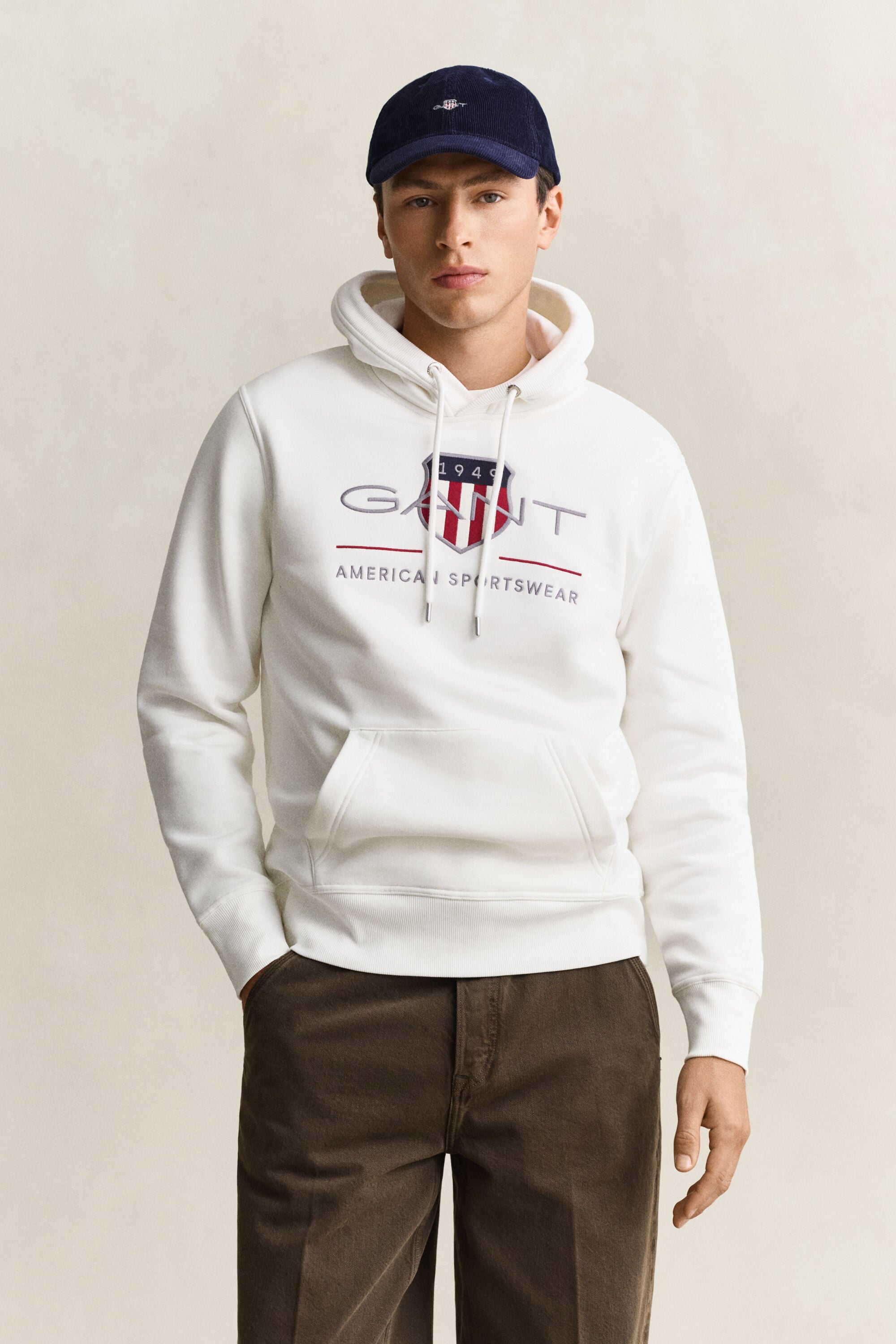Archive Shield Hoodie — EGGSHELL