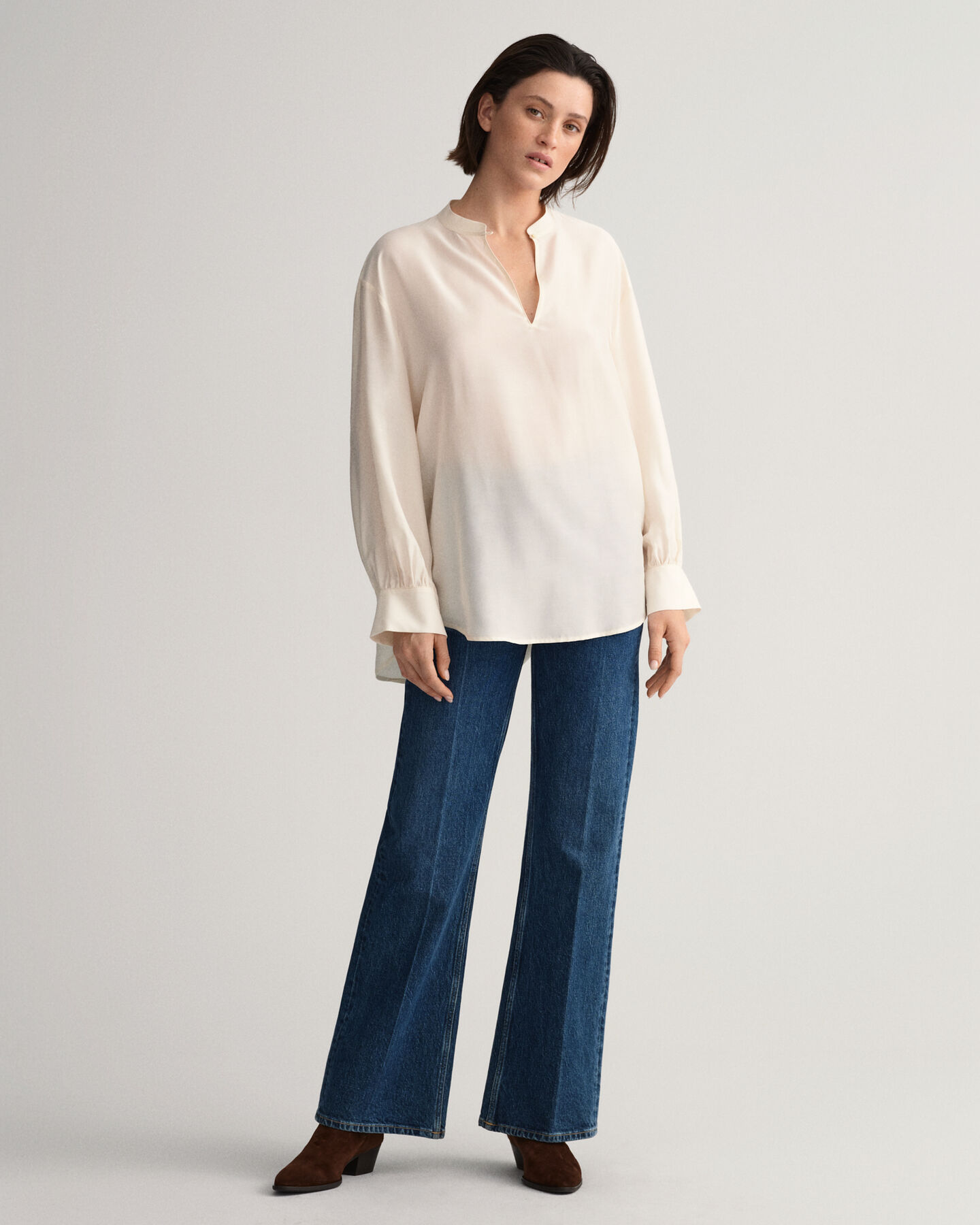 Lyocell Silk Popover Blouse