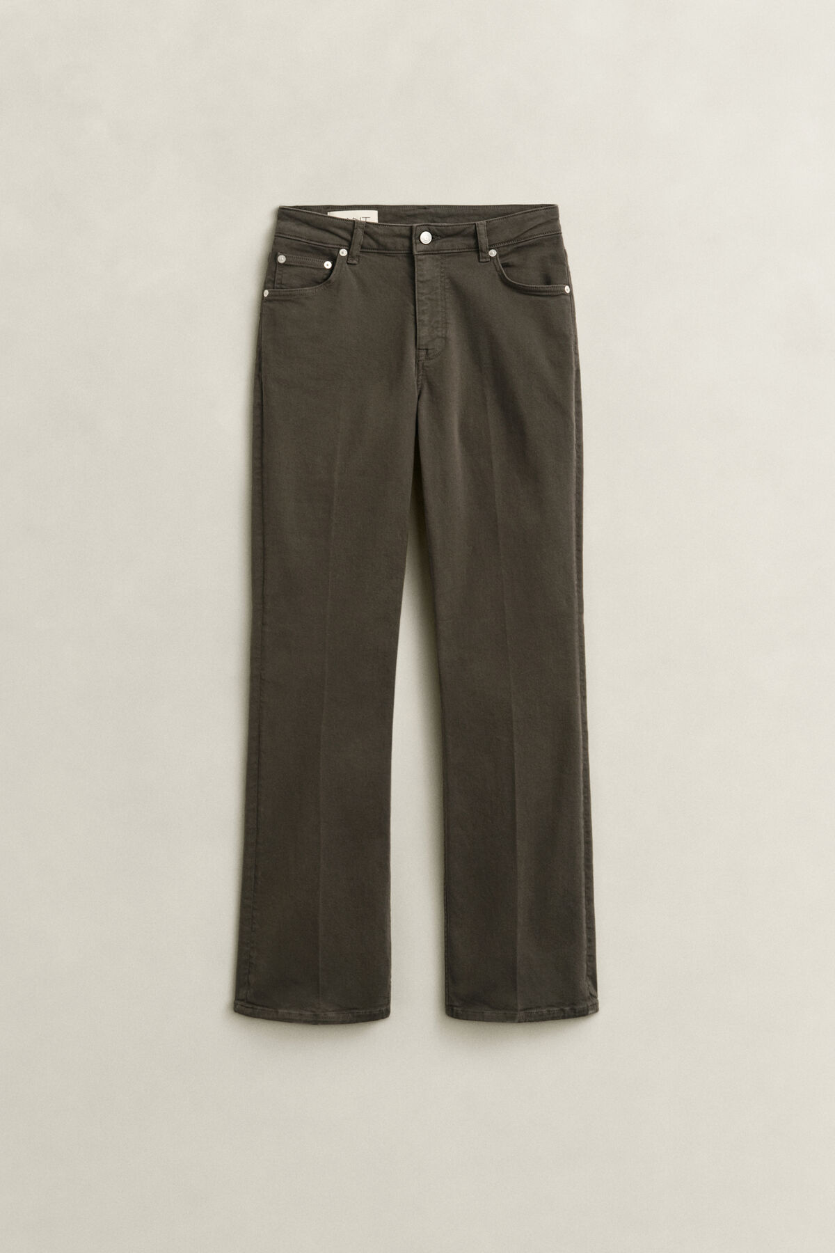 Slim Flared Color Jeans — DARK MOSS GREEN