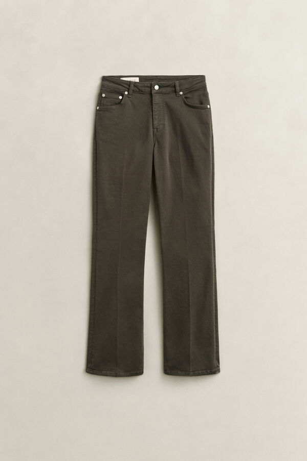 Slim Flared Color Jeans — DARK MOSS GREEN