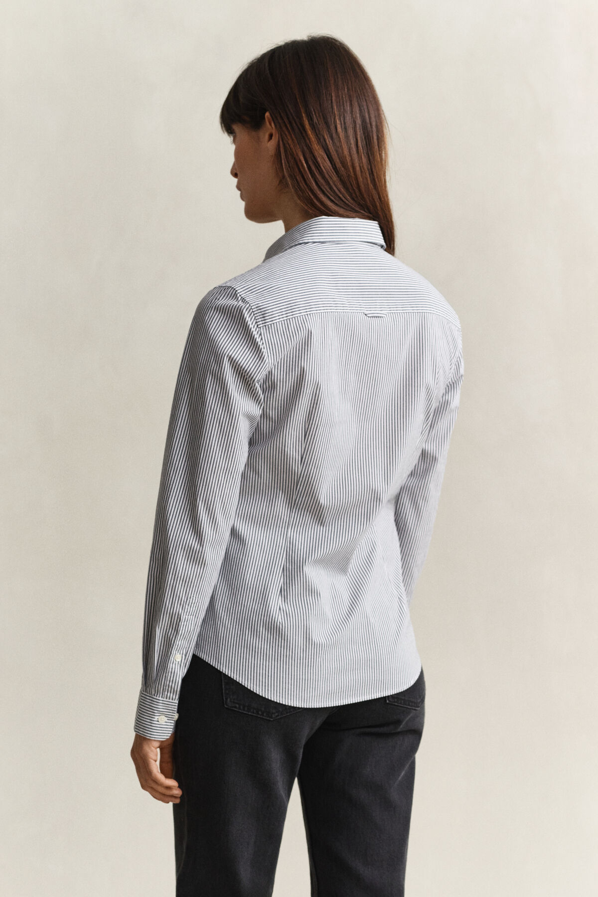 Striped Poplin Shirt — EVENING BLUE