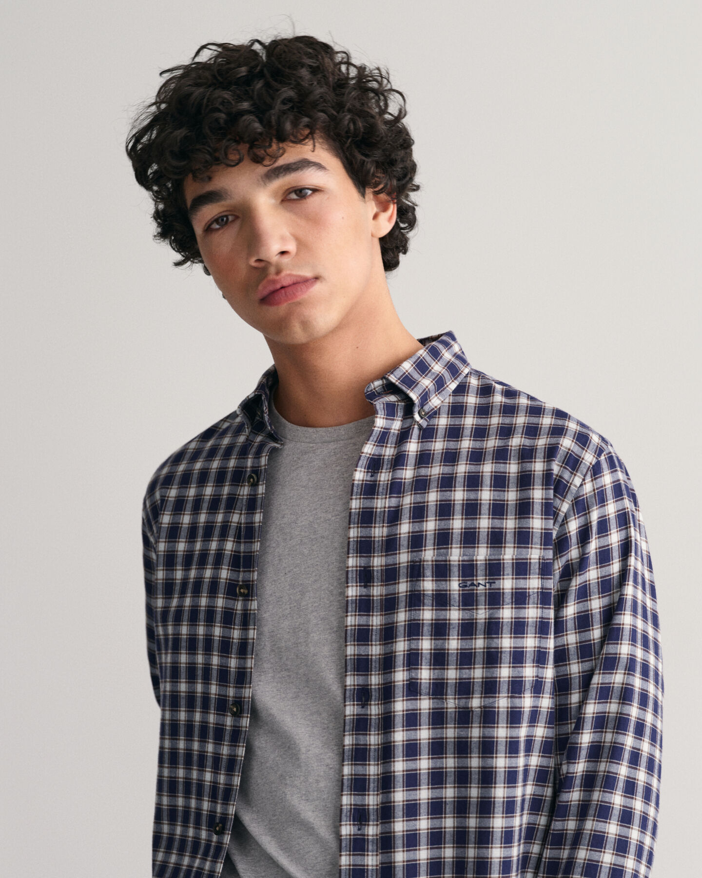 Regular Fit Micro Tartan Flannel Shirt