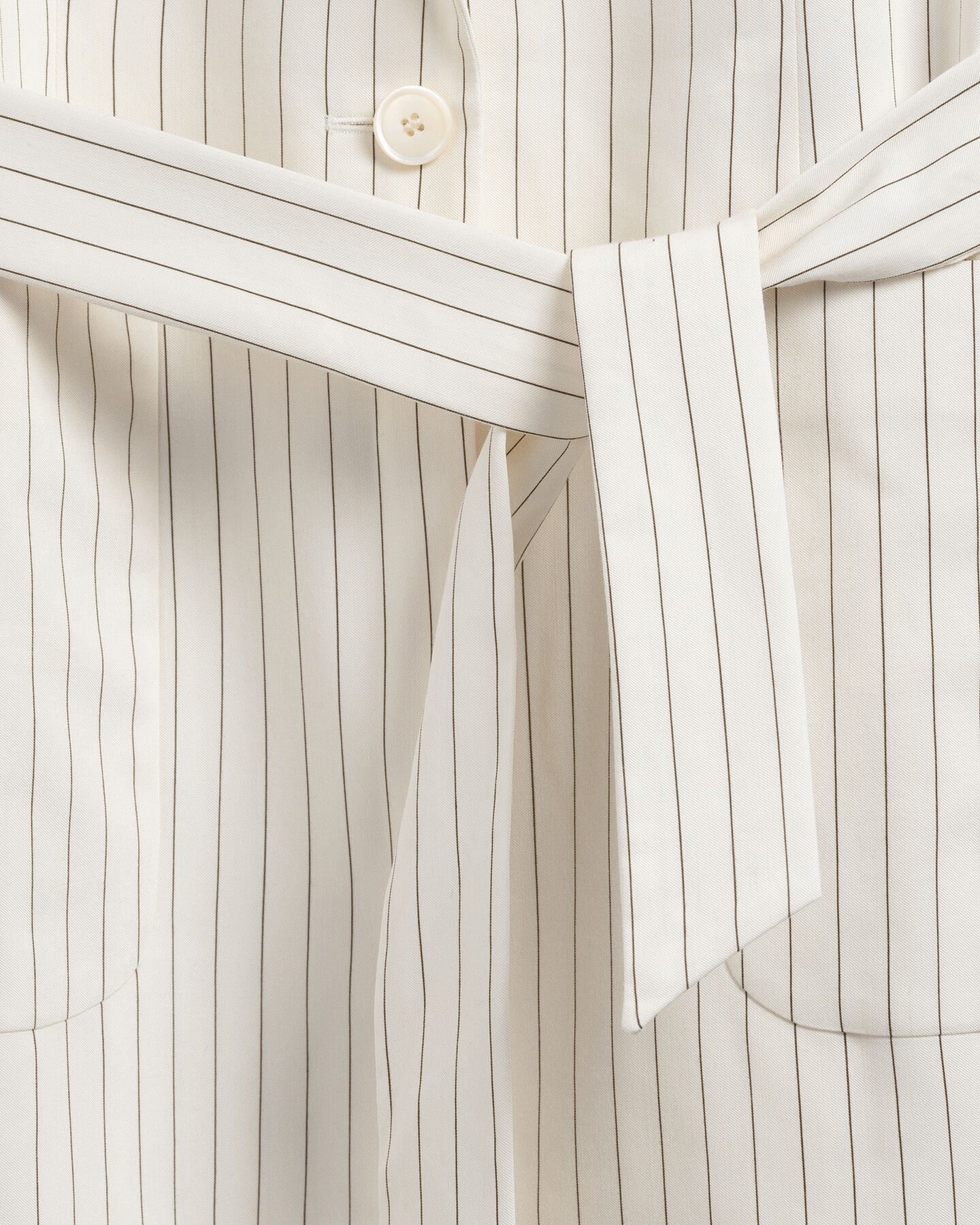 Pinstripe Belted Blazer