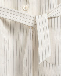 Pinstripe Belted Blazer