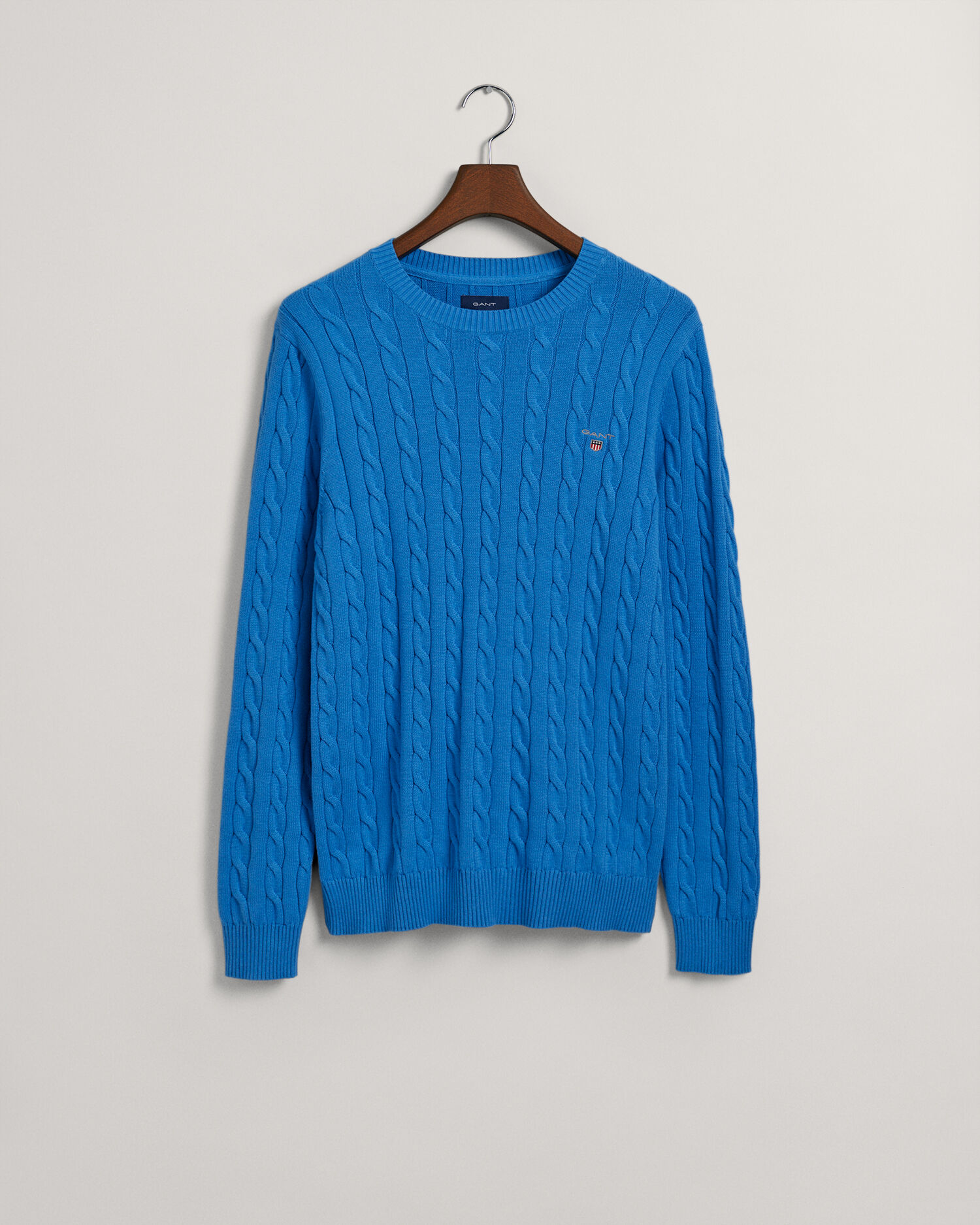 Cotton Cable Knit Crew Neck Sweater - GANT