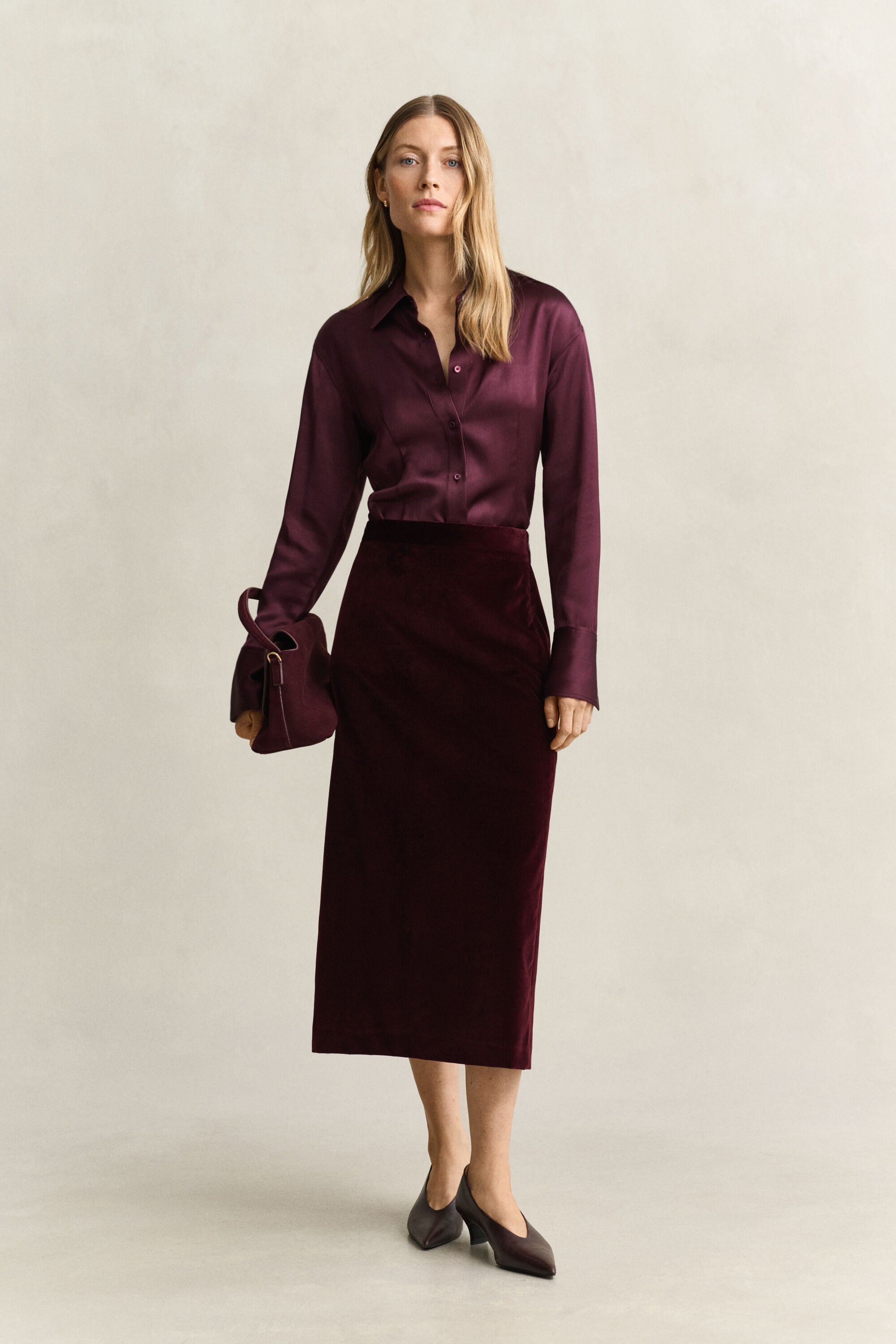 Velvet Pencil Skirt