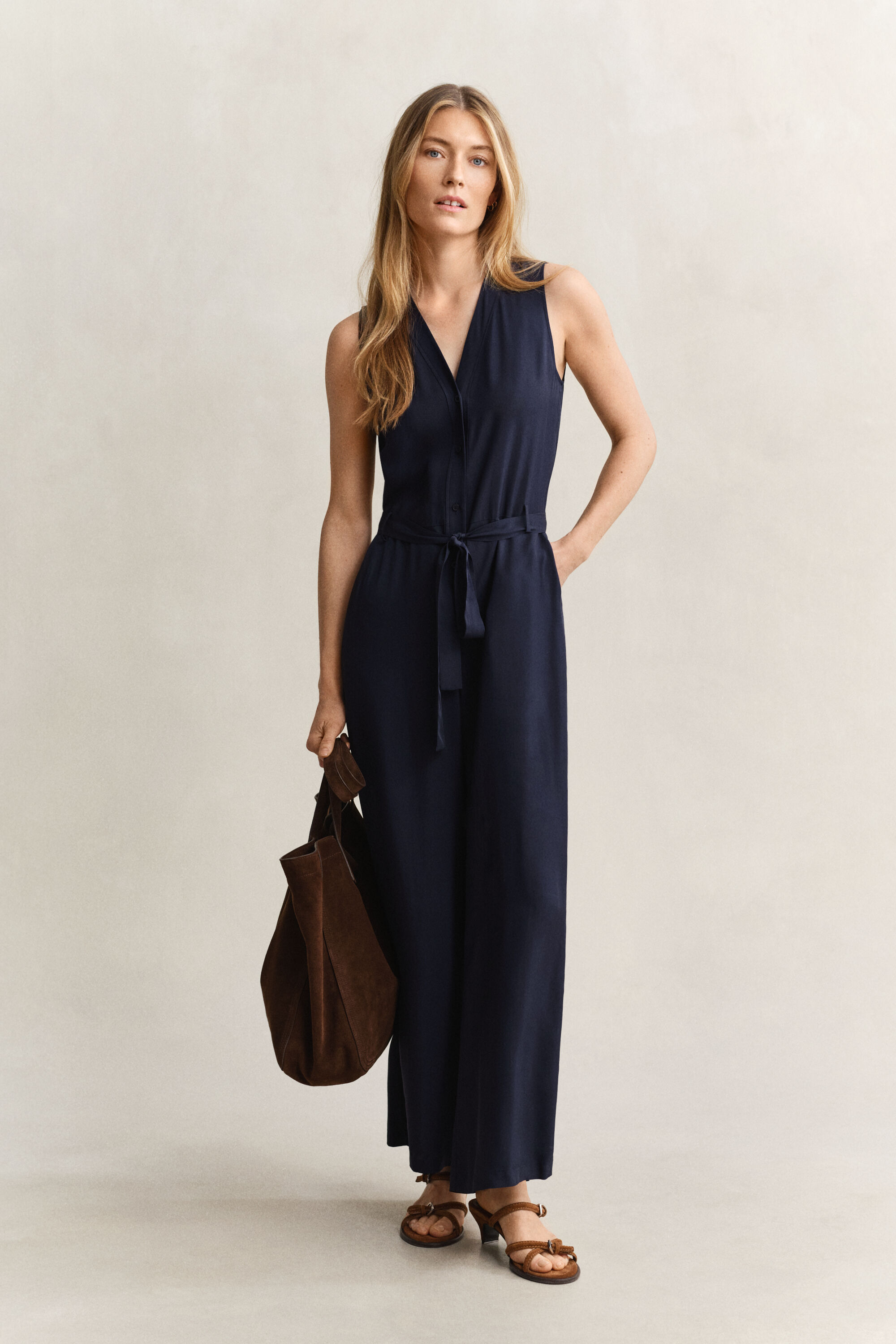 Twill Belted Jumpsuit