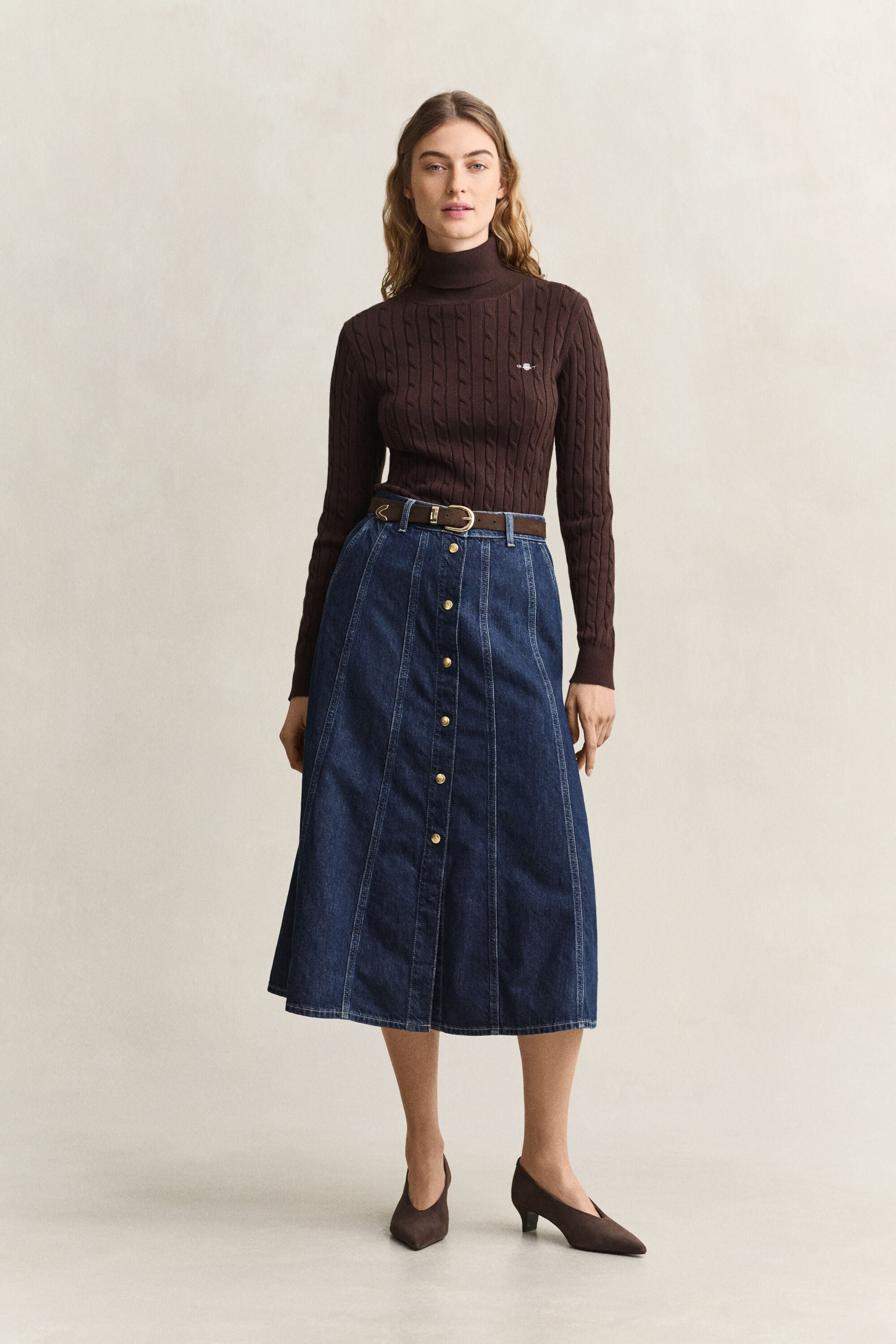Flared Denim Skirt