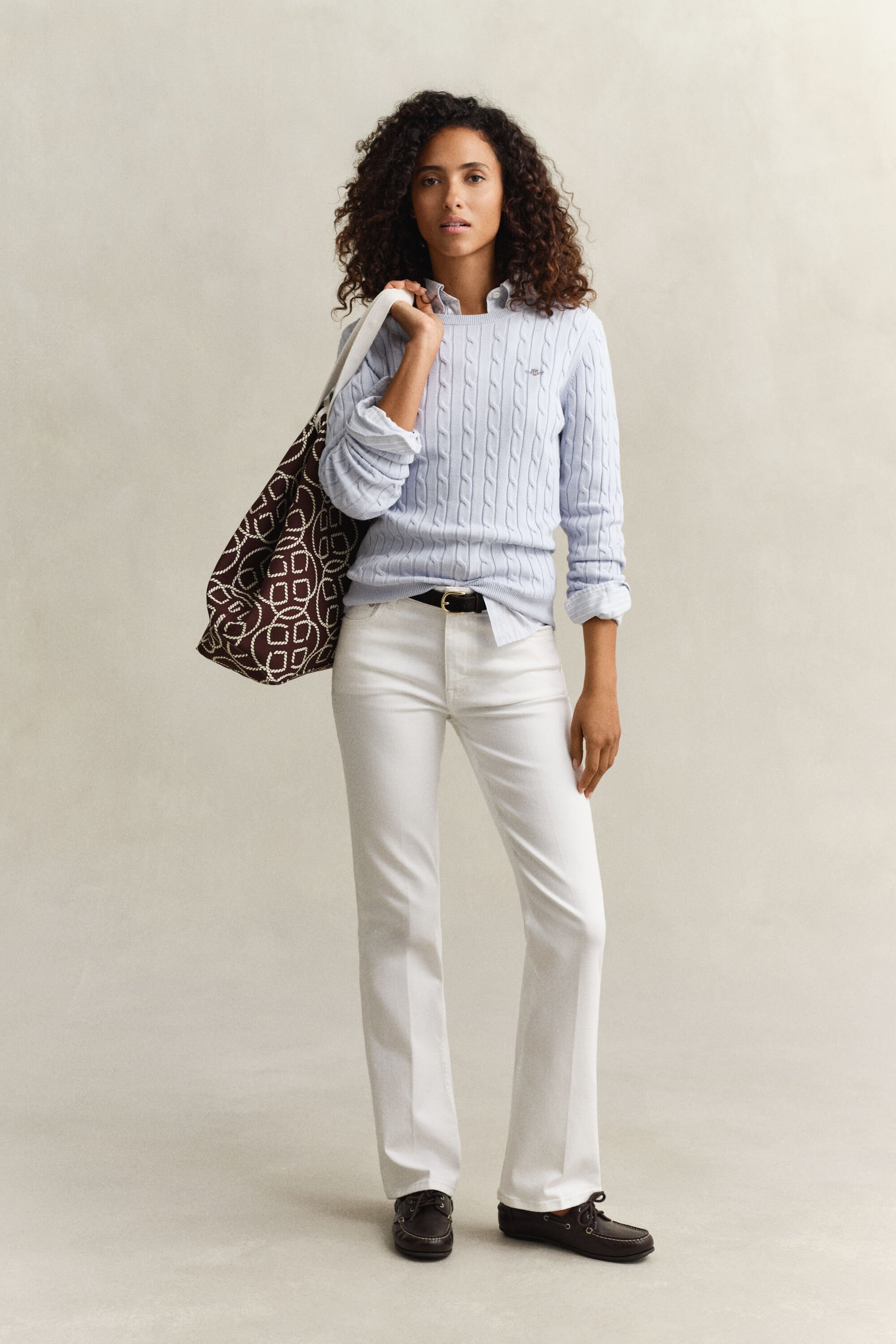 Cable Knit Crew Neck Sweater