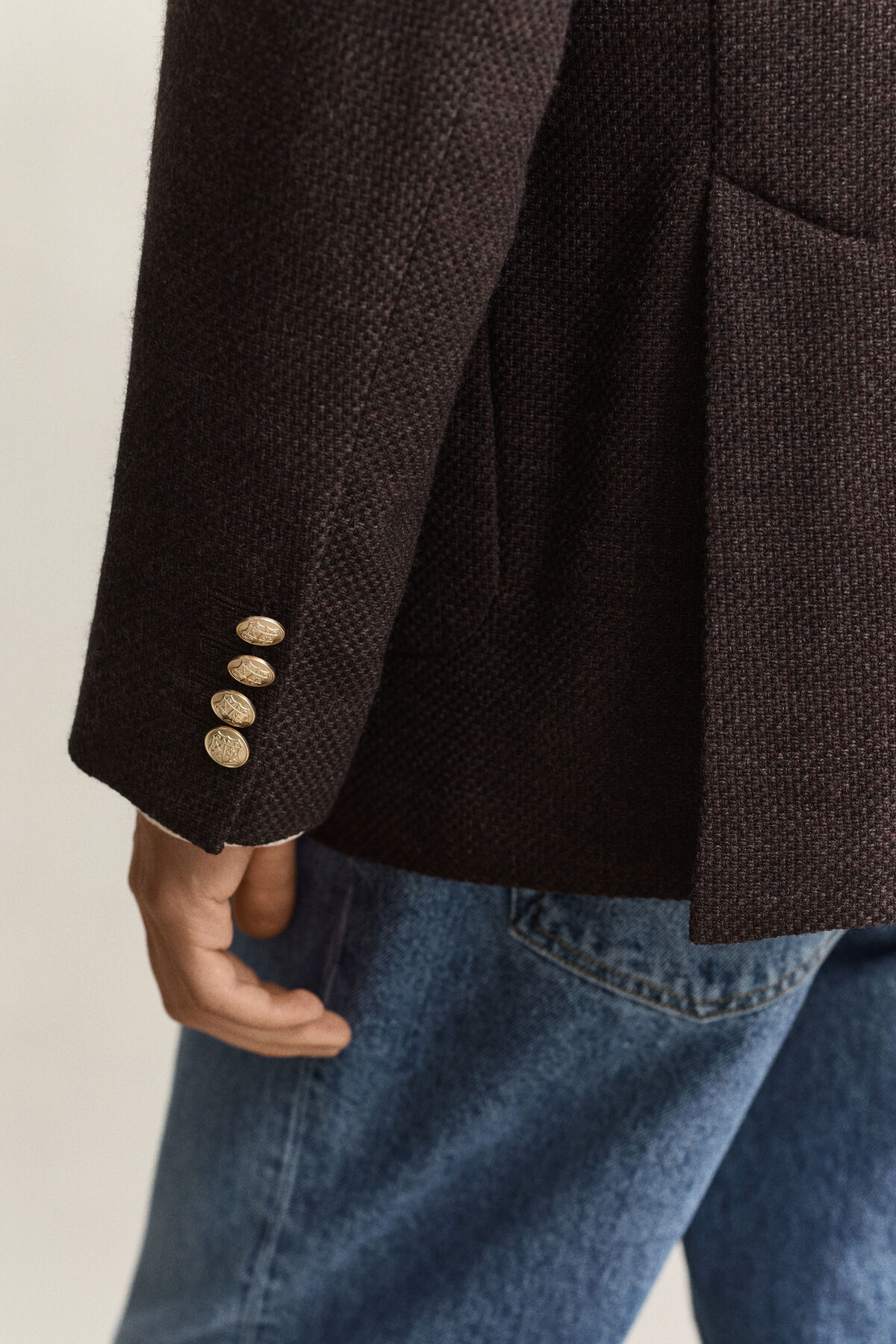 Wool Club Blazer — BLACK BROWN