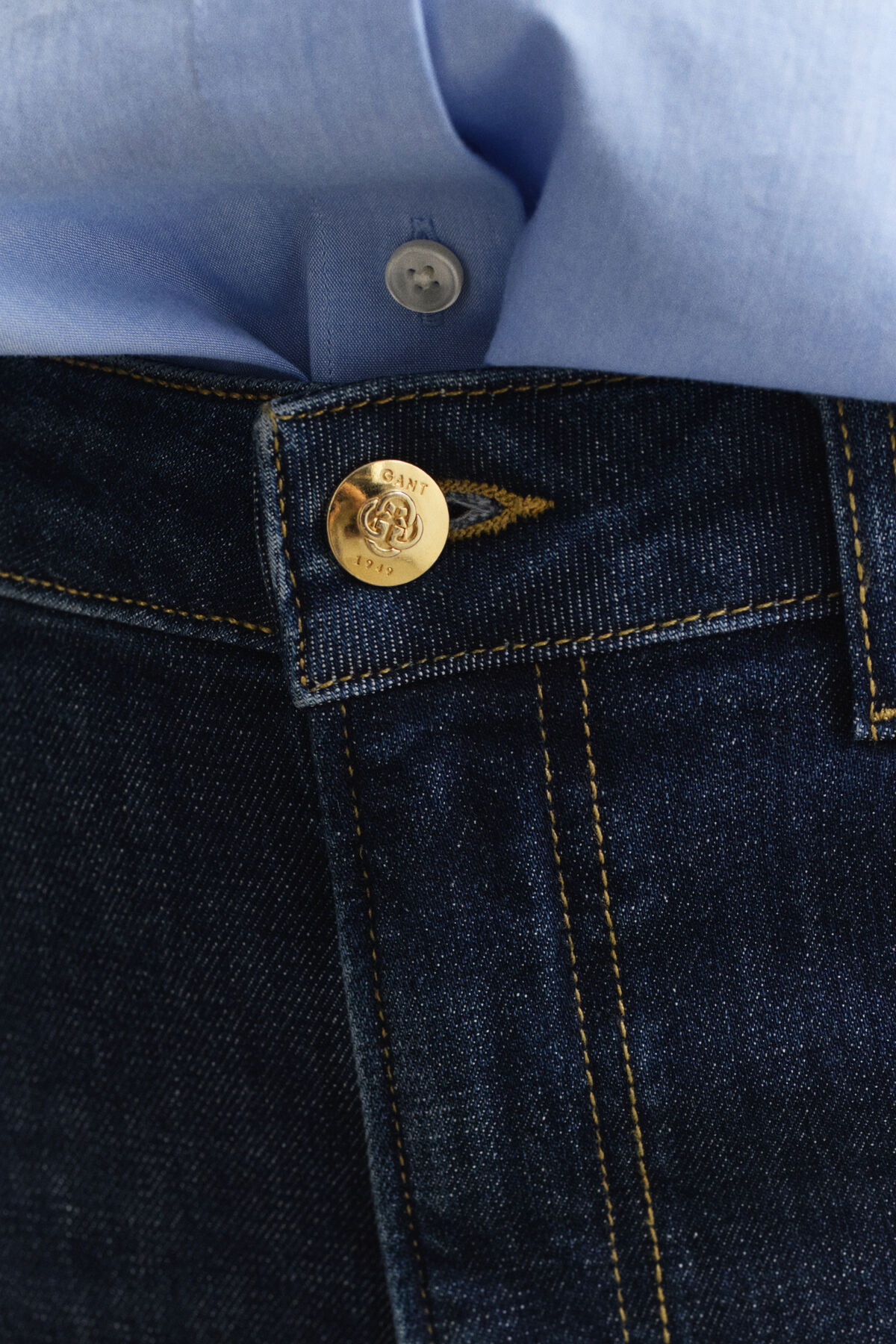 Slim Flared Pintuck Jeans — DARK BLUE BROKEN IN