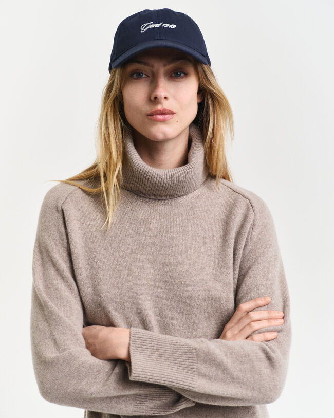 Herringbone Detail Turtleneck Dress