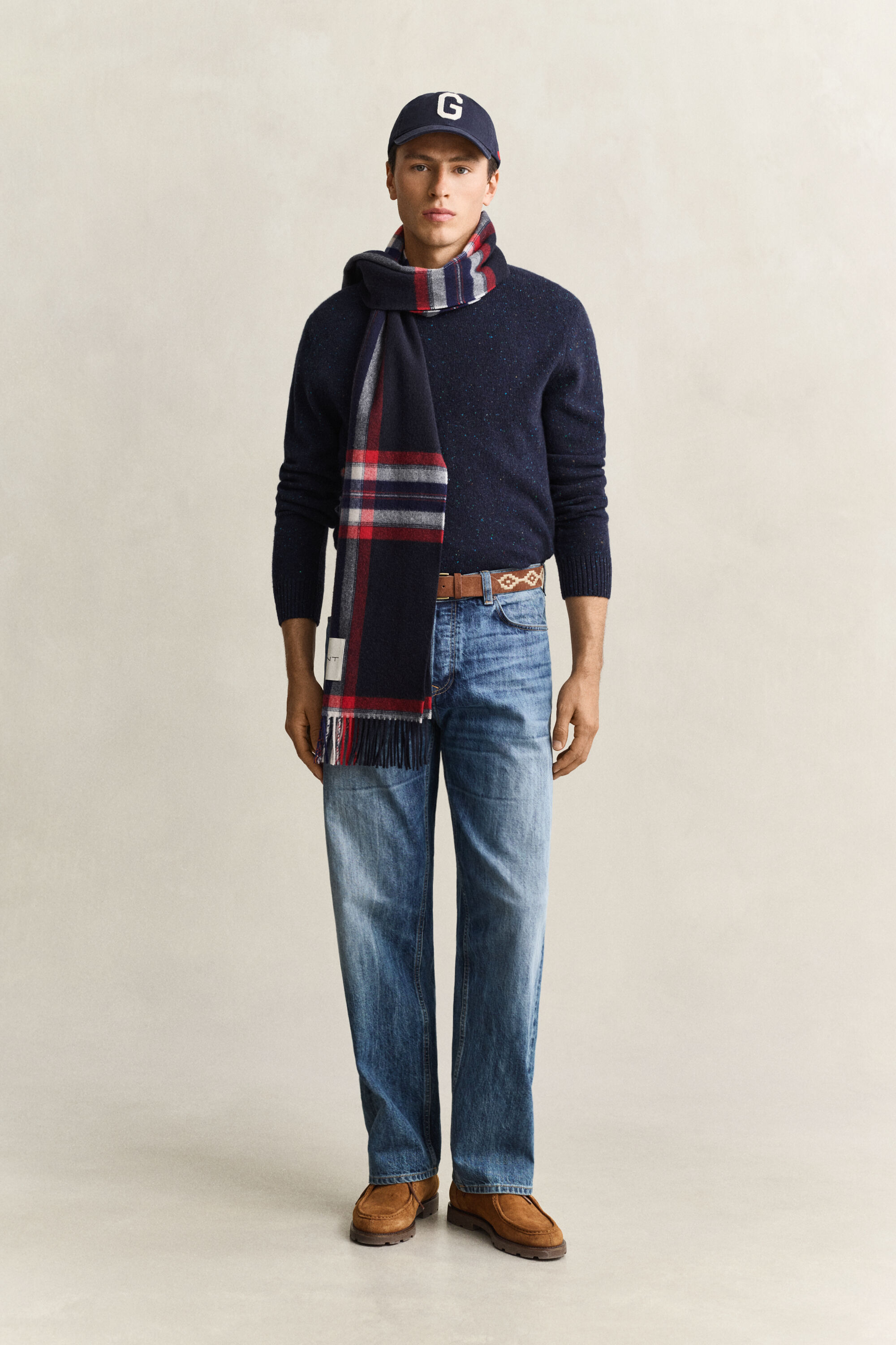 Wool Blend Nepps Crew Neck Sweater