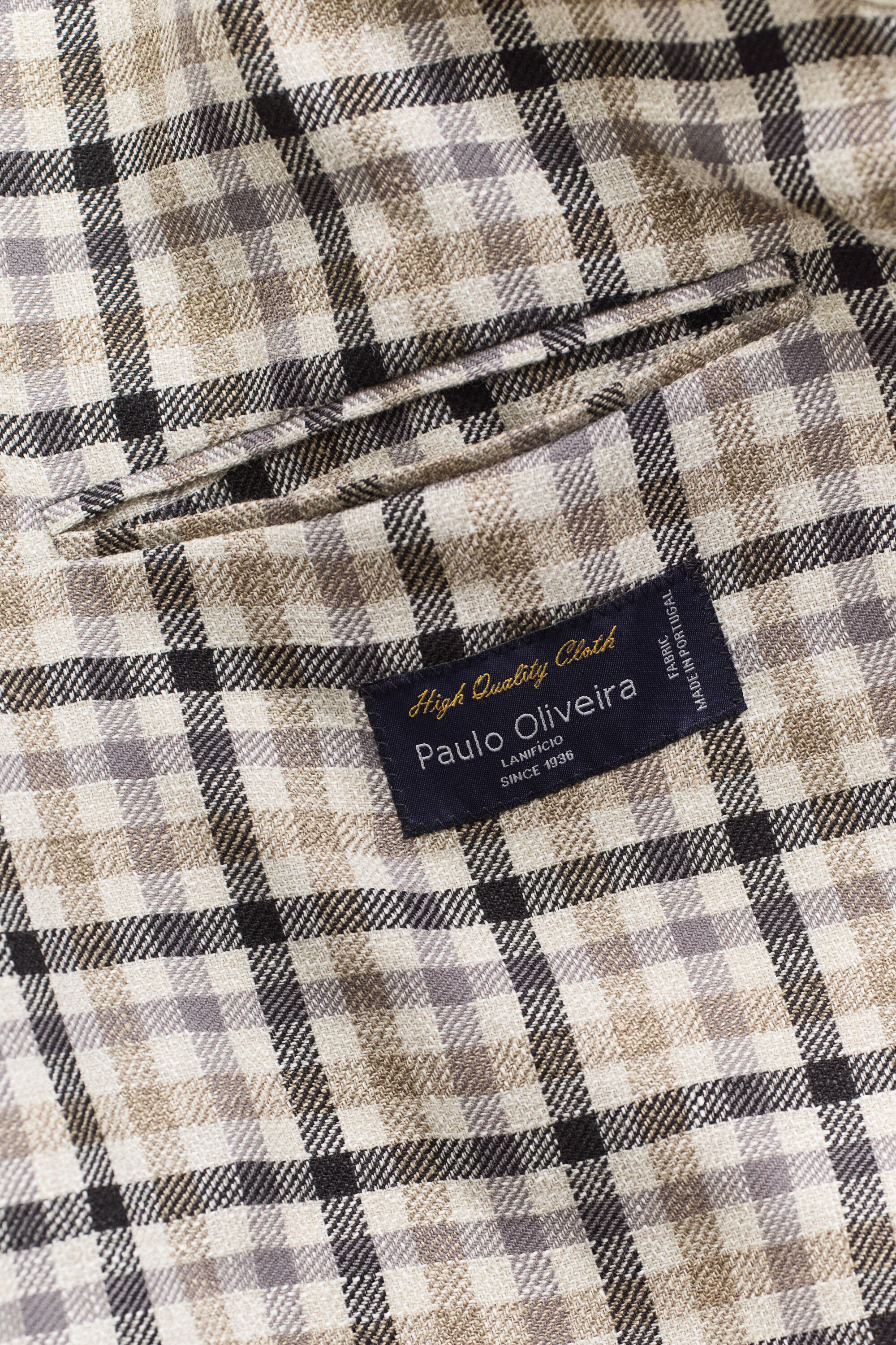 Wool Linen Check Blazer