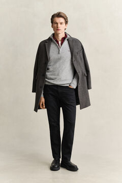 Lambswool Half-Zip Sweater — GREY MELANGE 5