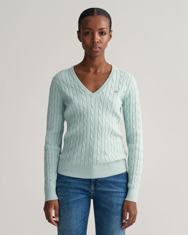 Women's Cotton Cable Sweater