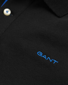 Contrast Piqué Polo Shirt — BLACK 2