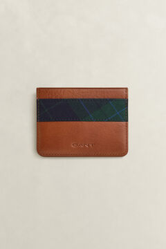 Checked Belt & Card Holder Gift Set — COGNAC 2