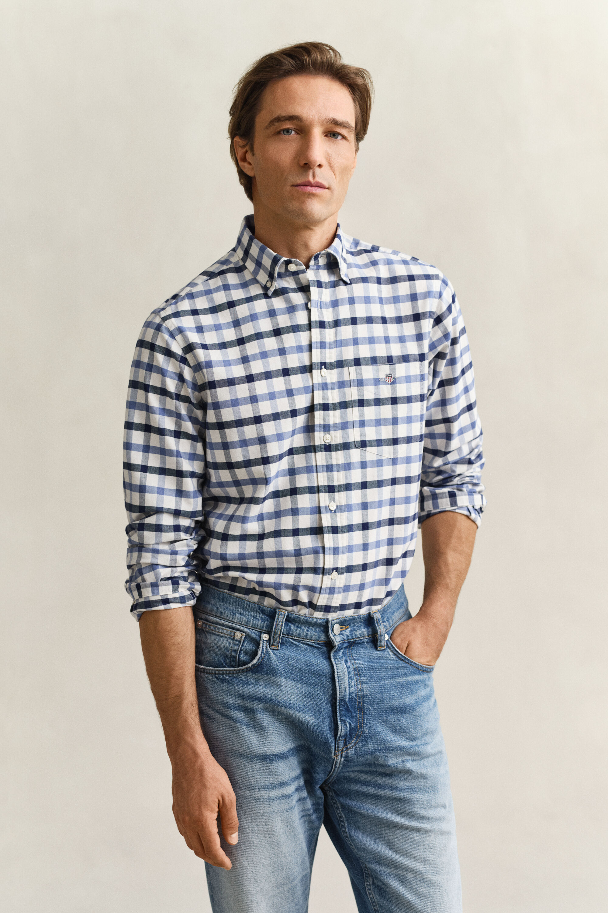 Regular Fit Checked Oxford Shirt