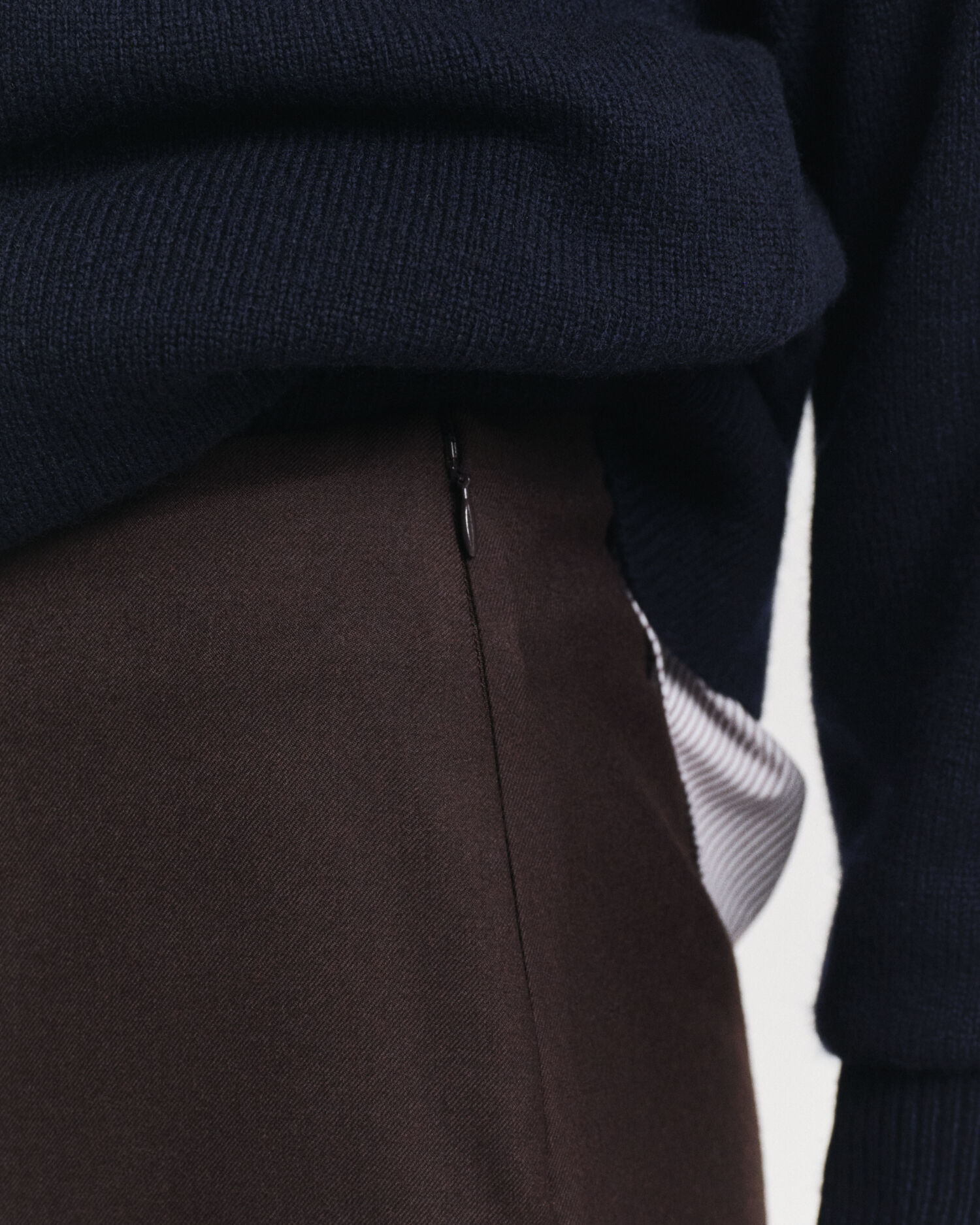 Wool Blend Midi Pencil Skirt