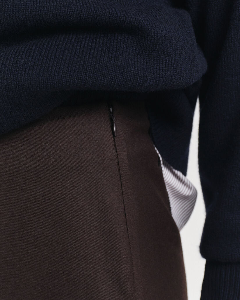 Wool Blend Midi Pencil Skirt