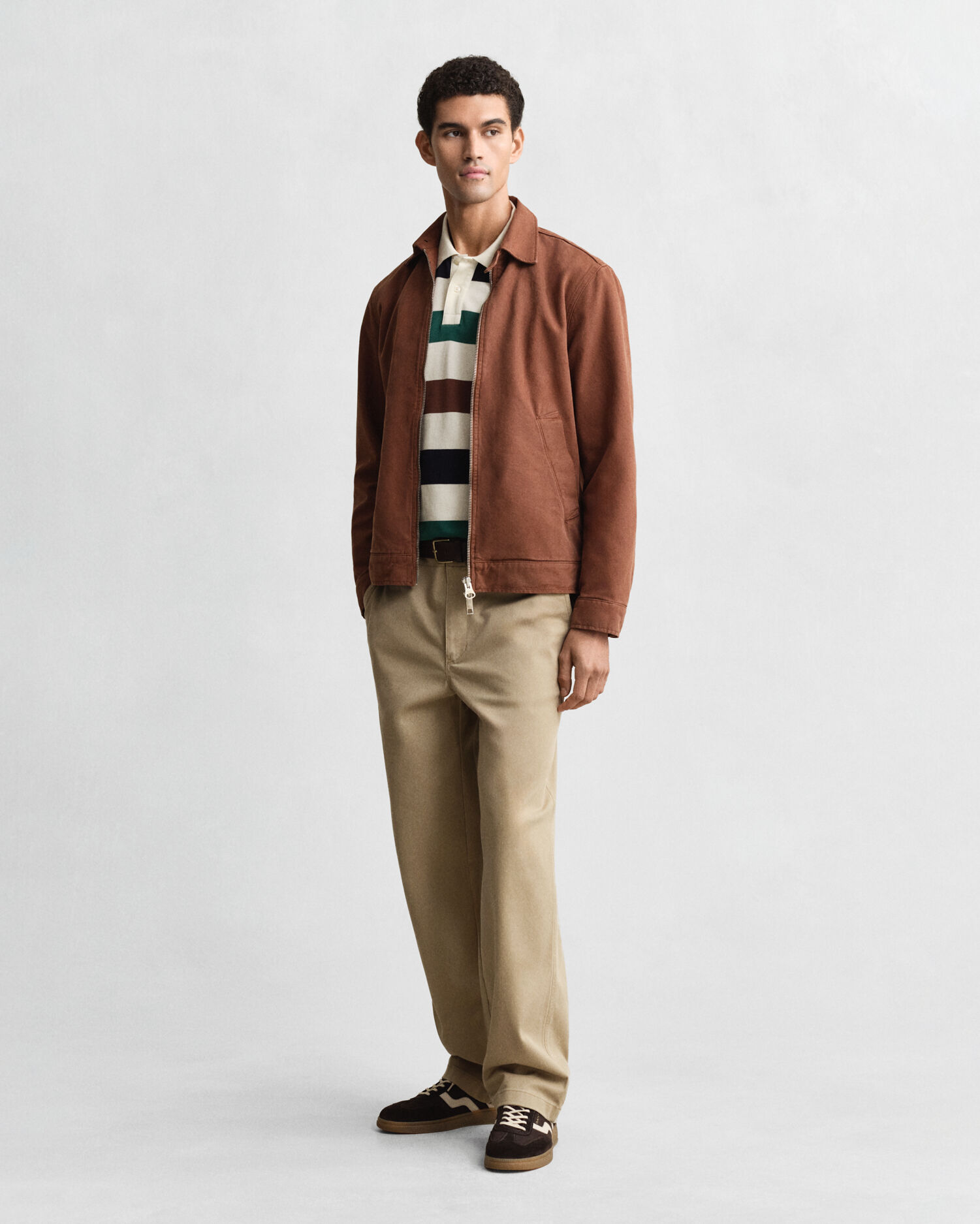 Striped Polo Shirt — CREAM