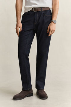 Regular Clean Wash Jeans — DARK BLUE 4