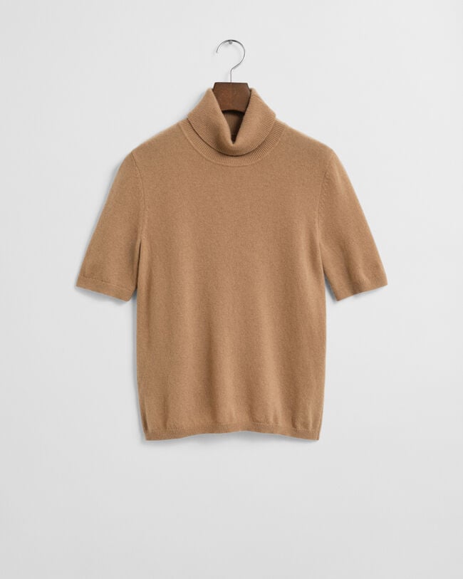Short Sleeved Cashmere Turtleneck Sweater
