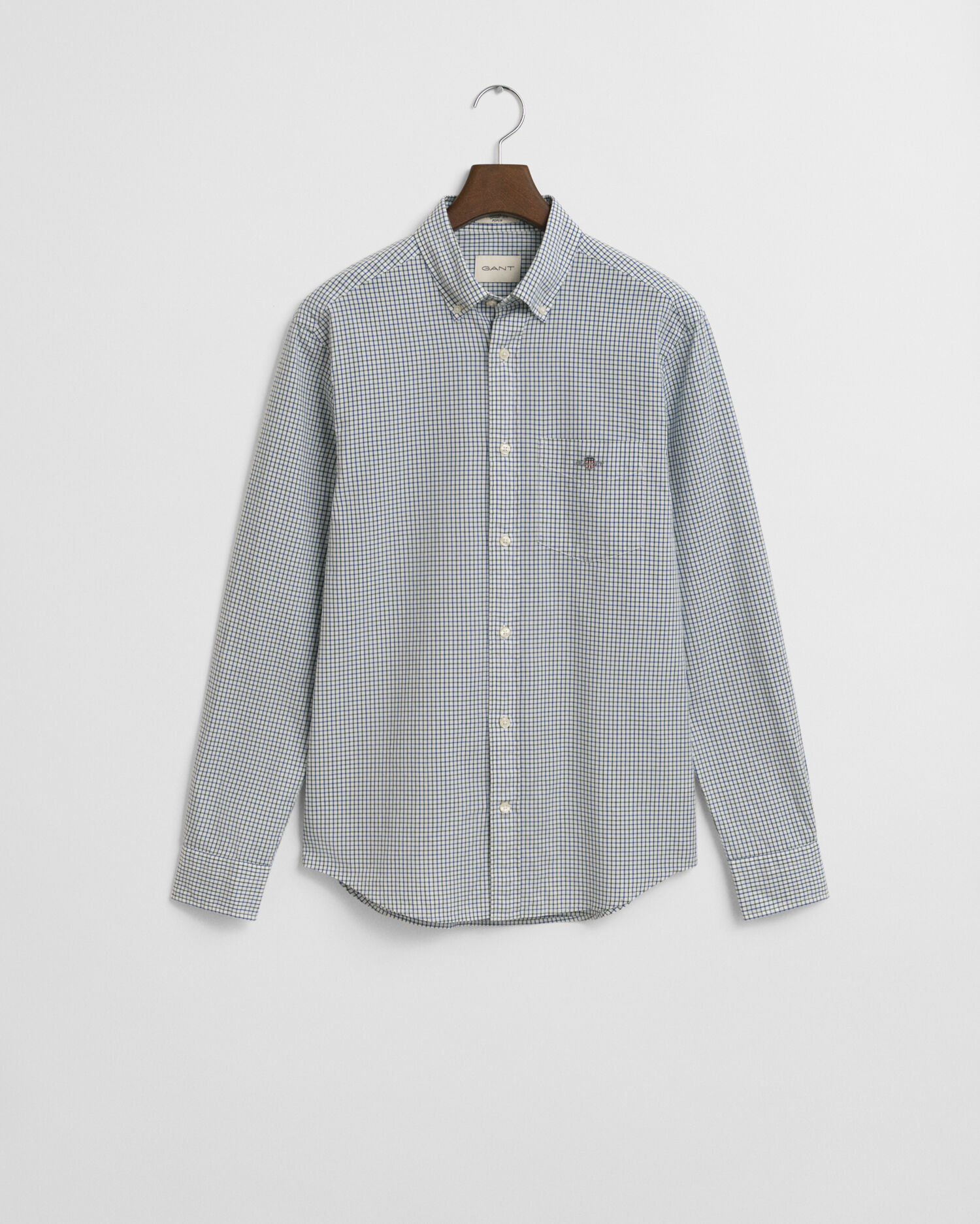 Regular Fit Micro Checked Classic Poplin Shirt