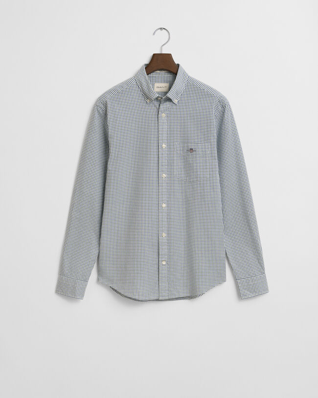 Regular Fit Micro Checked Classic Poplin Shirt