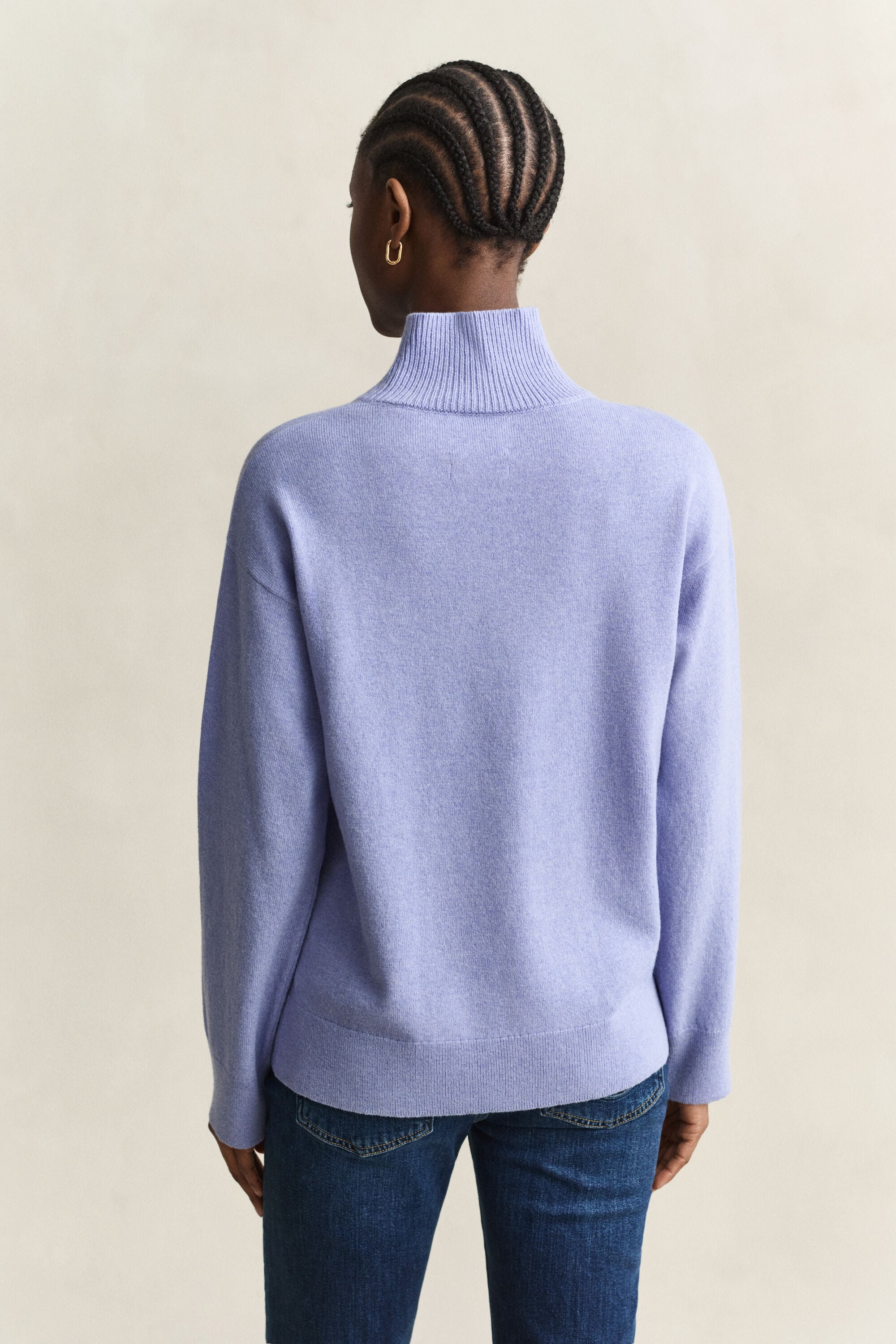 Superfine Lambswool Mock Neck Sweater