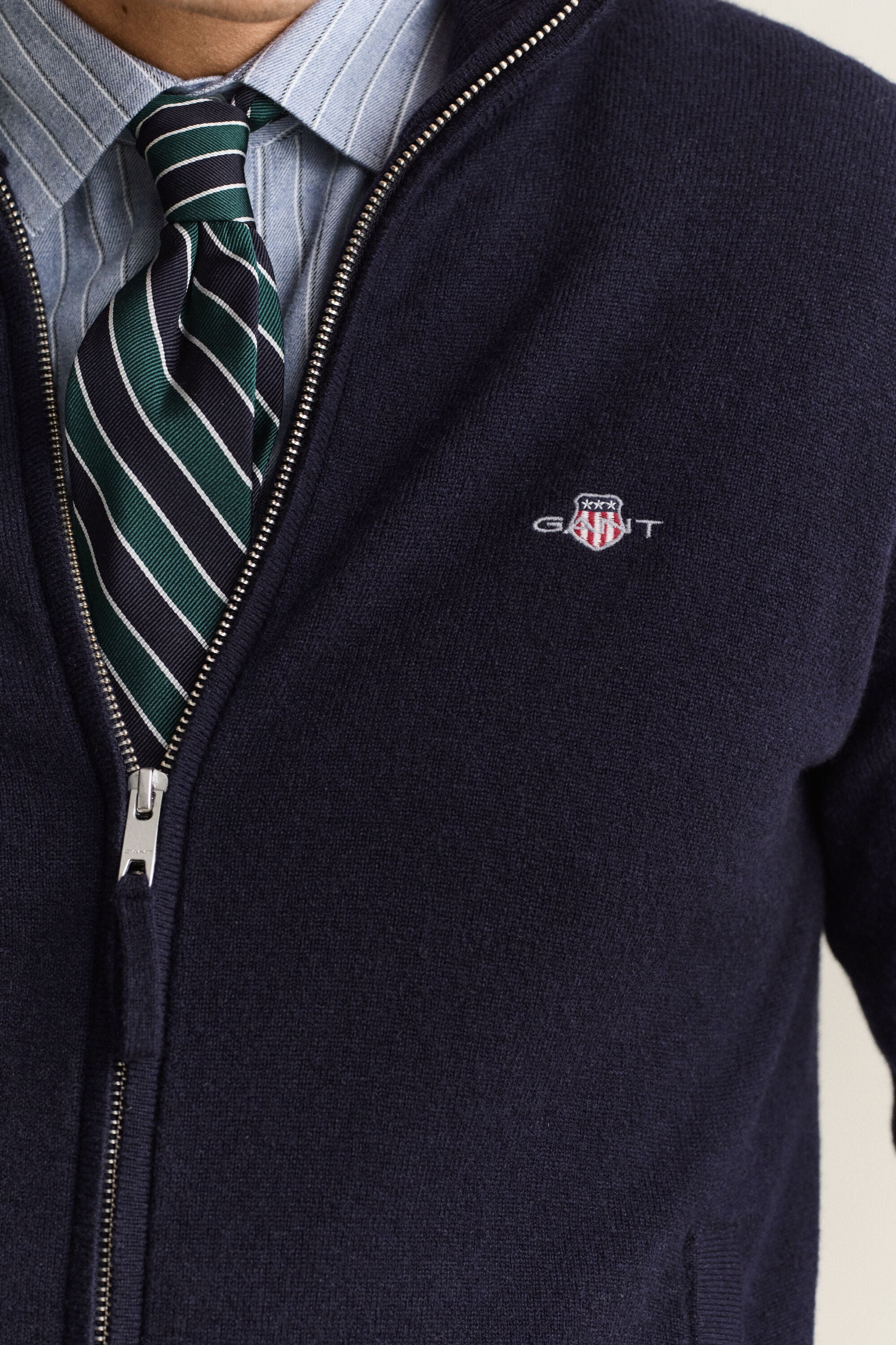 Lambswool Zip Cardigan